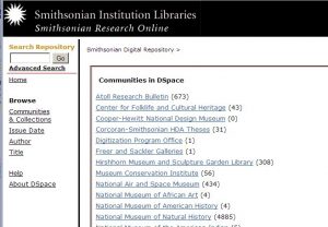 Screenshot of the Digital Repository