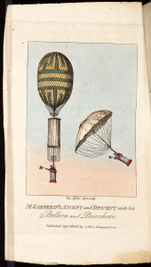 M. Garnerin's Ascent and Descent with his Balloon and Parachute from Garnerin's Air ballon & parachute