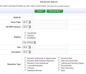 Registry of Open Access Repositories search