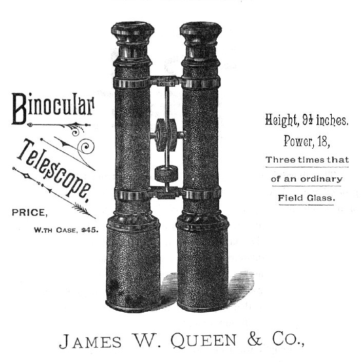 Image of binoculars from 1883 trade catalog