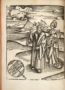 Viewing the night sky illustration Gregor Reisch book 1504