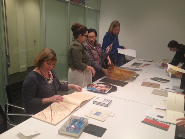 Corcoran Class looking at Artists' Books