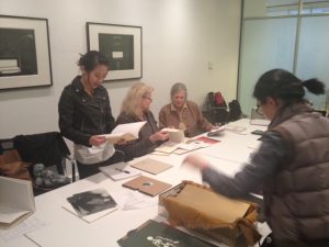 Anna Brooke discussing Artists' Books with Corcoran students