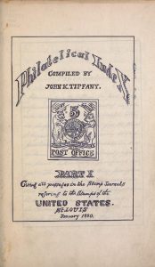 Title Page of Tiffany's Philatelic Index