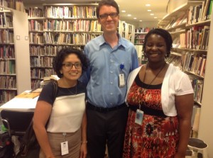 The author (right) with her former colleagues. 