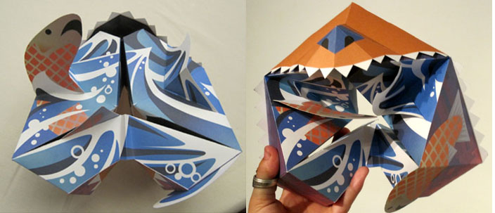 6 sided paper construction hex-flexagon