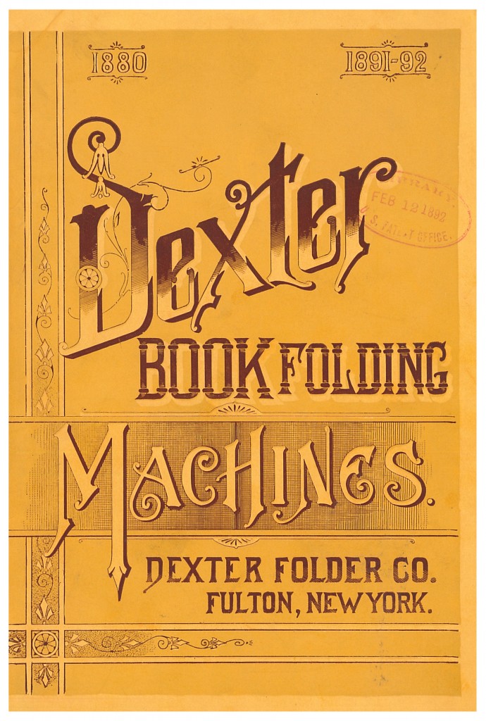 front cover of Dexter Book Folding Machines trade catalog