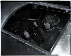 Amelia Earhart in the Lockheed 10-E Electra (NASM Archives)