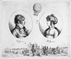 Drawing of Monsieur and Madame Garnerin (Public Domain)