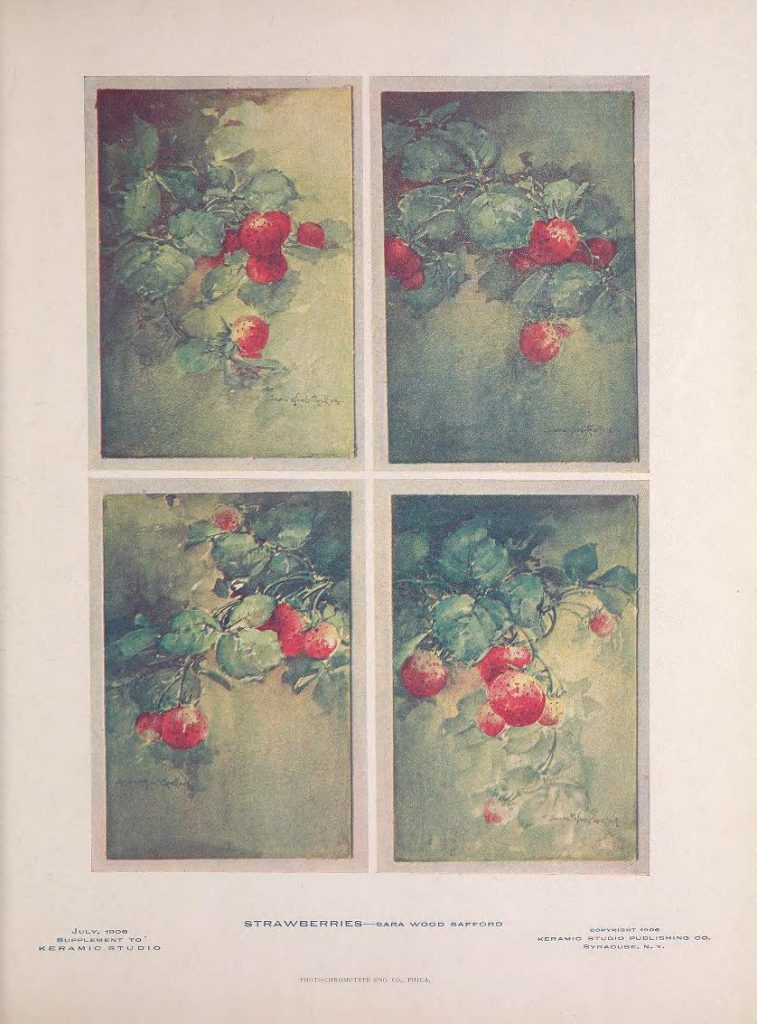 Strawberries by Sara Wood Safford, the July 1906 supplement to Keramic Studio