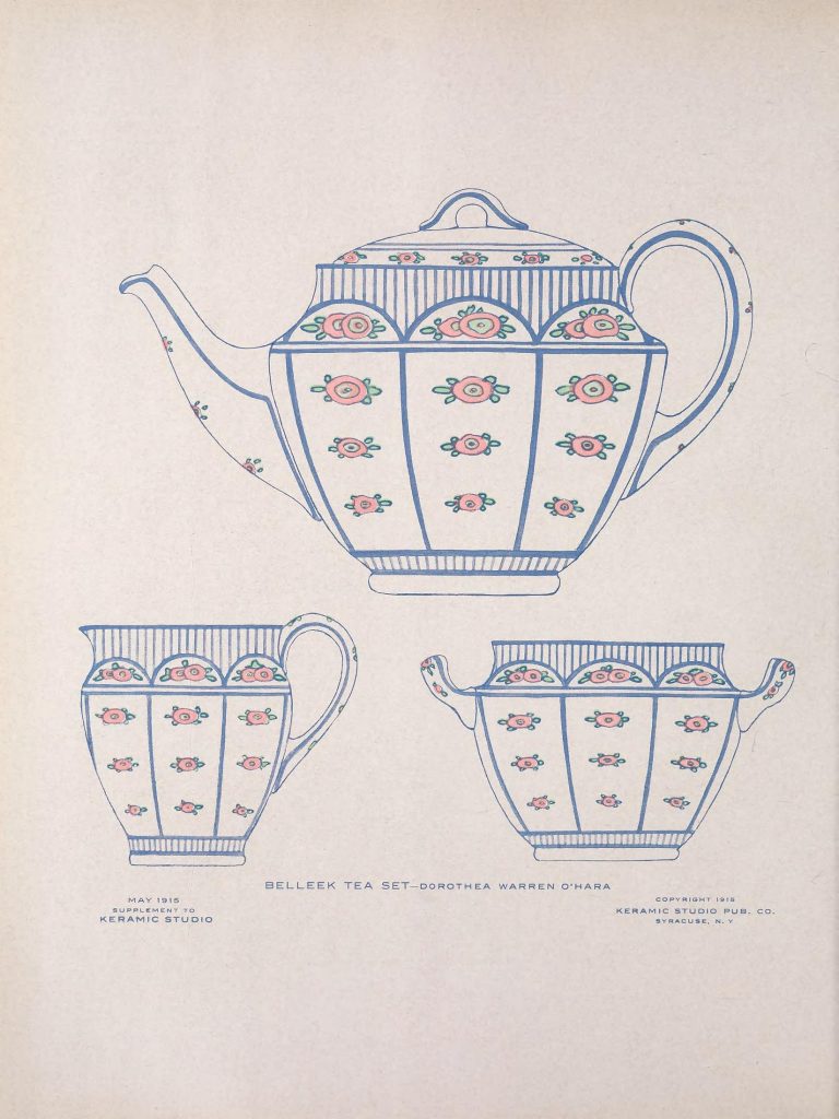 May 1915 supplement to Keramic Studio, Belleek Tea Set by Dorothea Warren O'Hara