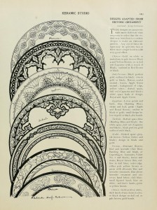 A feature of the Arts & Crafts Movement was the revival of historic and non-western design sources. p. 249 of the April 1901 v.2 no. 12 issue of Keramic Studio