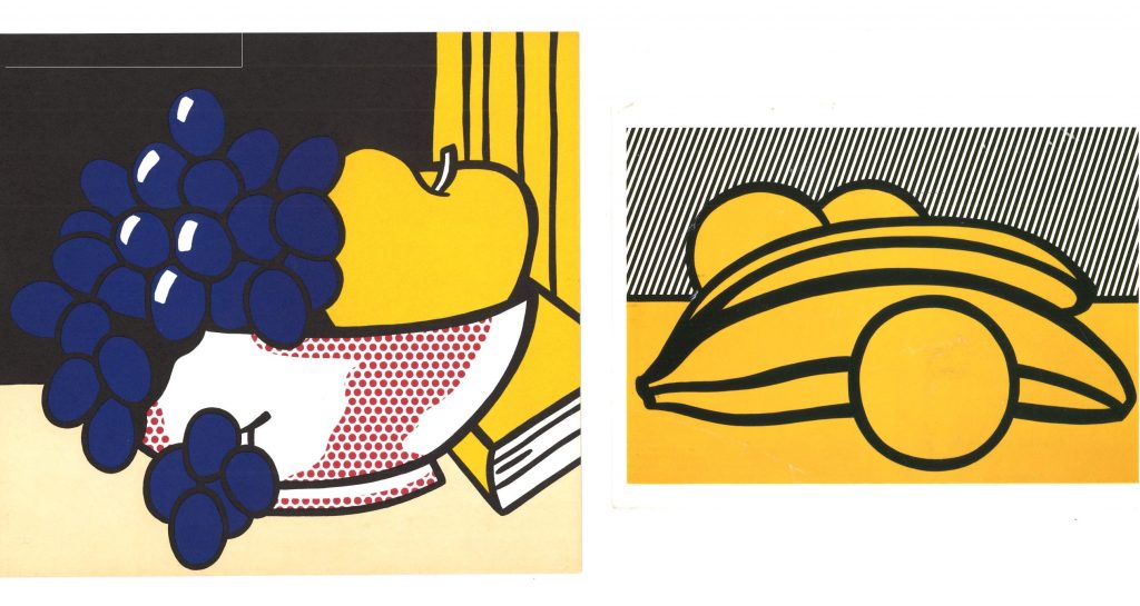 Front of invitations to exhibtions of Lichtenstein's Still Lifes series 