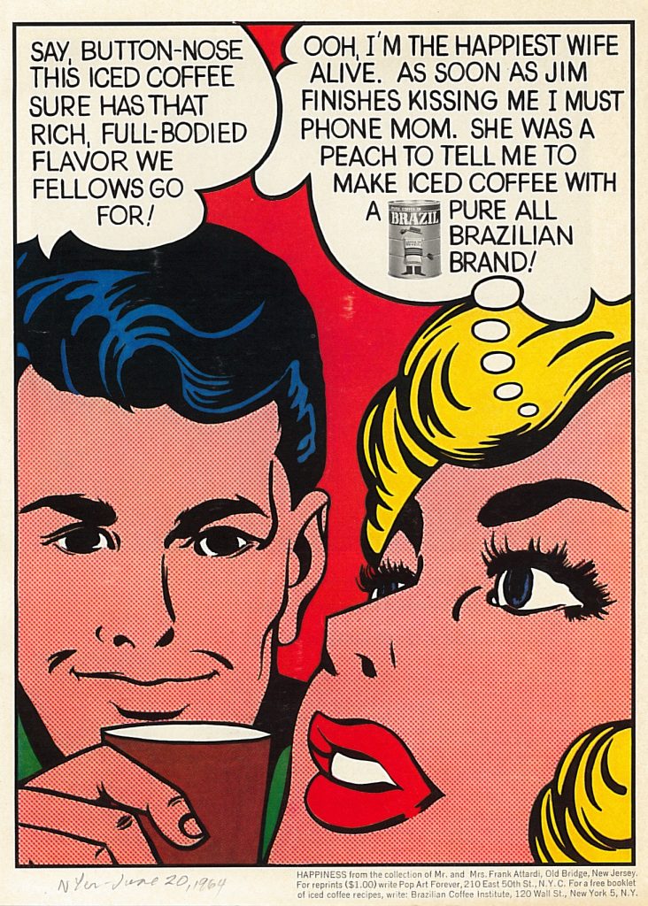 A Lichtenstein inspired advertisement featured in a June 1964 issue of the New York and designed by Frank Attardi-- AAPG 