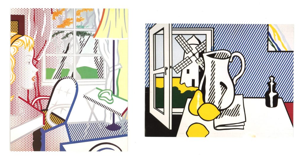 Front of Invitations to shows featuring Lichtenstein's Interiors series--Hirshhorn 