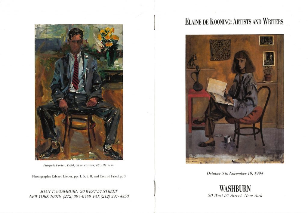 Announcement for Elaine de Kooning's exhibition of portraits at Washburn Gallery, 1994-- AAPG   