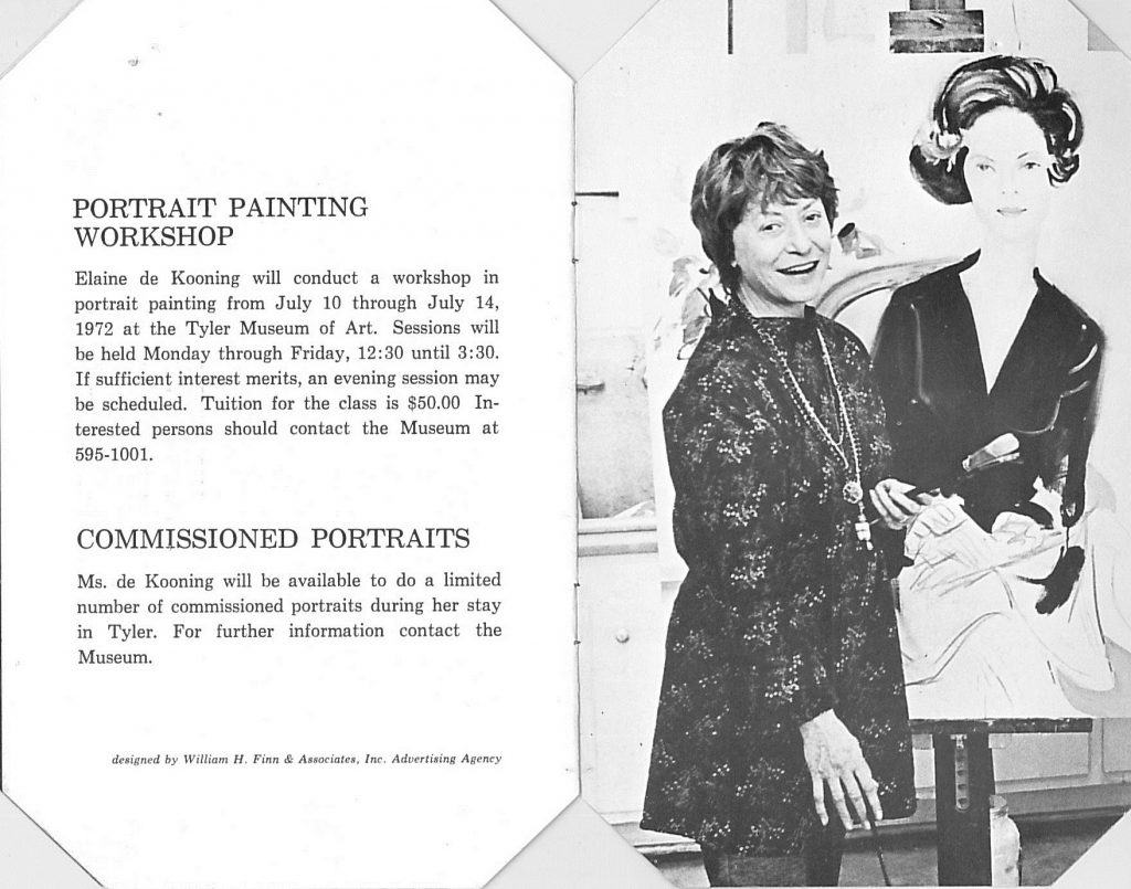 Inside of catalogue of Elaine de Kooning's paintings, 1972--AAPG 