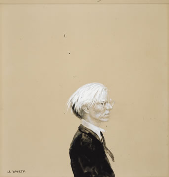 Jamie Wyeth (born 1946) Andy Warhol Gouache, watercolor, and graphite on illustration board, 1976 National Portrait Gallery, Smithsonian Institution gift of Coe Kerr Gallery © Jamie Wyeth