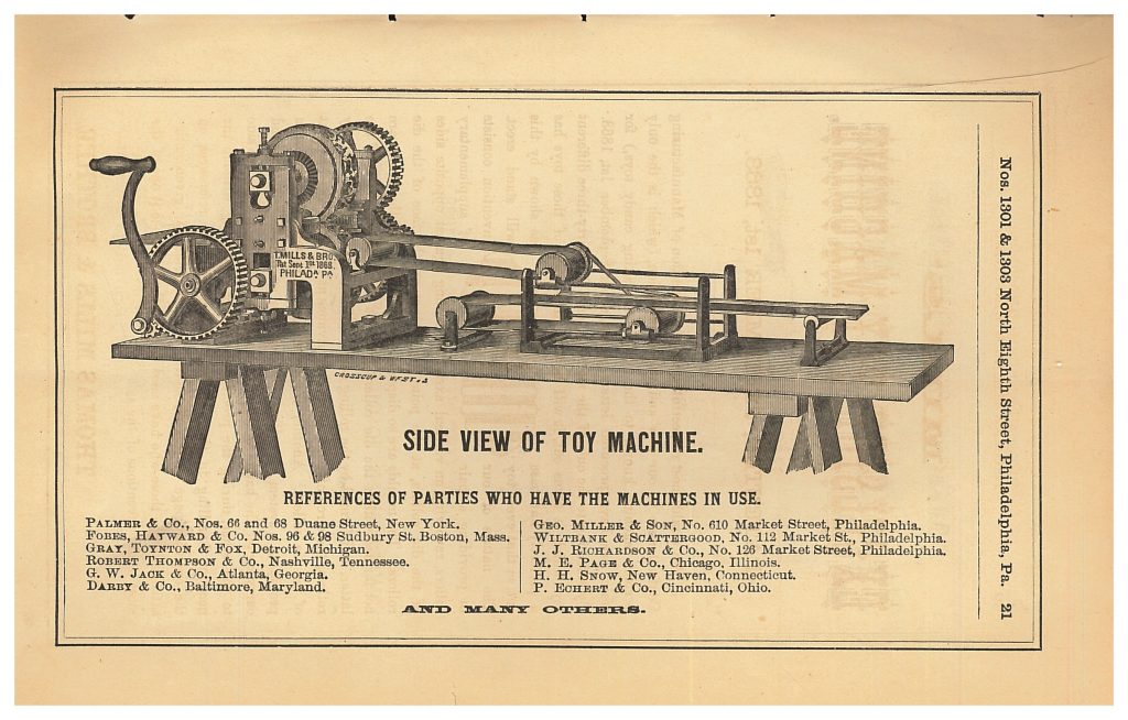 Thomas Mills & Brother Candy Toy Machine side view