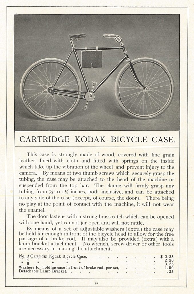 Eastman Kodak Company, Rochester, N.Y. The Witchery of Kodakery, 1900, Pg. 40-41, Style A Bicycle Cases.