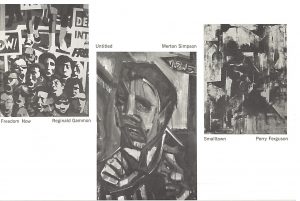 Page from the Spiral exhibition catalogue with images of art