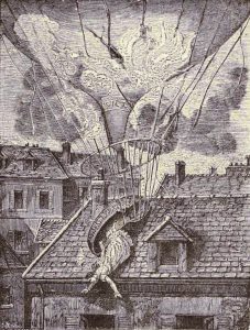Depiction of the 1819 crash of Sophie Blanchard.