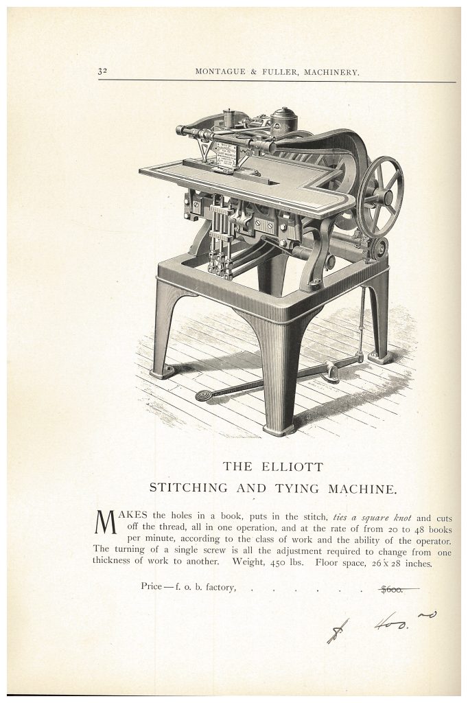 Elliott Stitching and Tying Machine