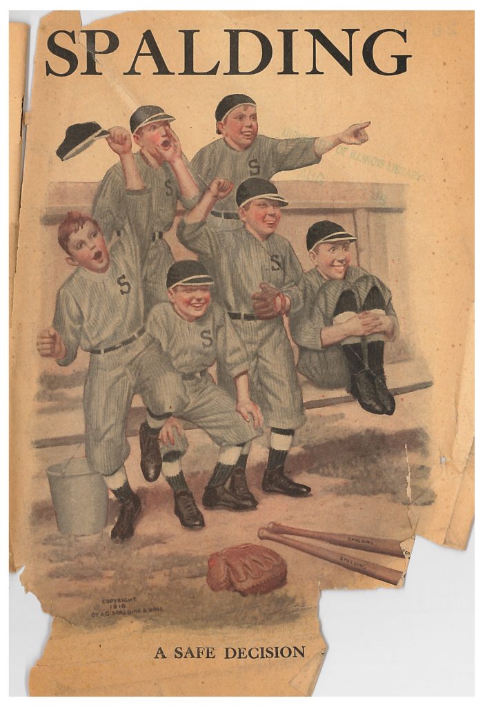 front cover of catalog showing a baseball team