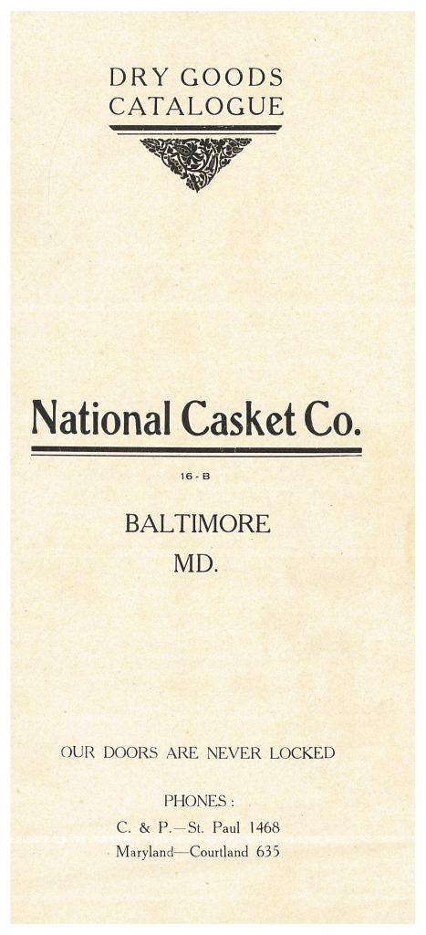 title page of National Casket Co. trade catalog