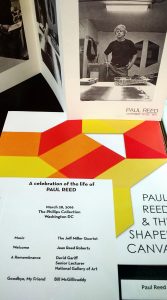 Paul Reed ephemera, including memorial service program shortly after his death