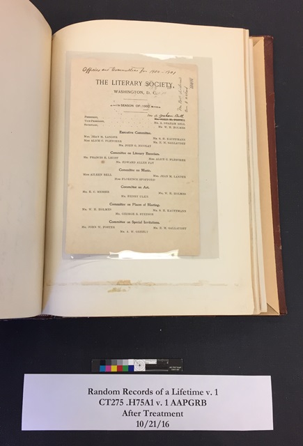 Literary Society, Washington, D.C. committee members 