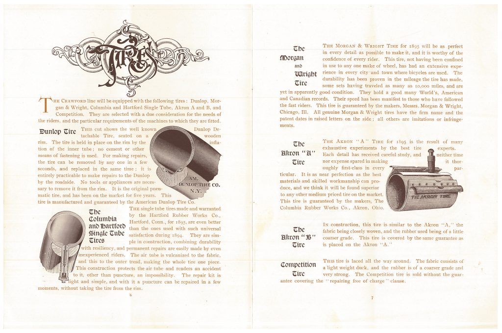 tires used on the Crawford bicycles