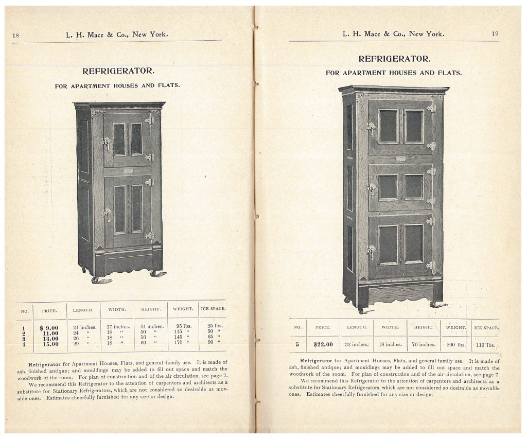 refrigerators for apartment houses, flats, and family use