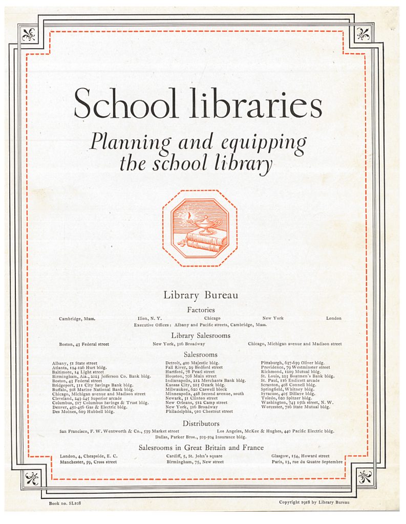 title page of School Libraries trade catalog