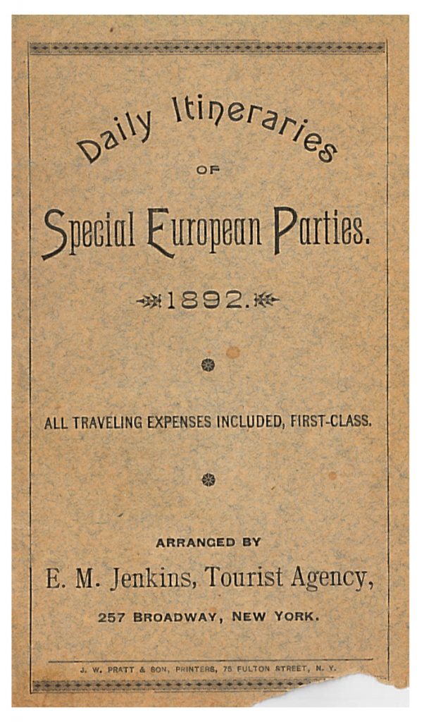 front cover of Daily Itineraries of Special European Parties 1892