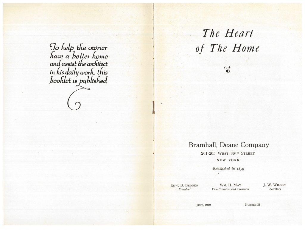 title page and opposite page of Heart of the Home trade catalog