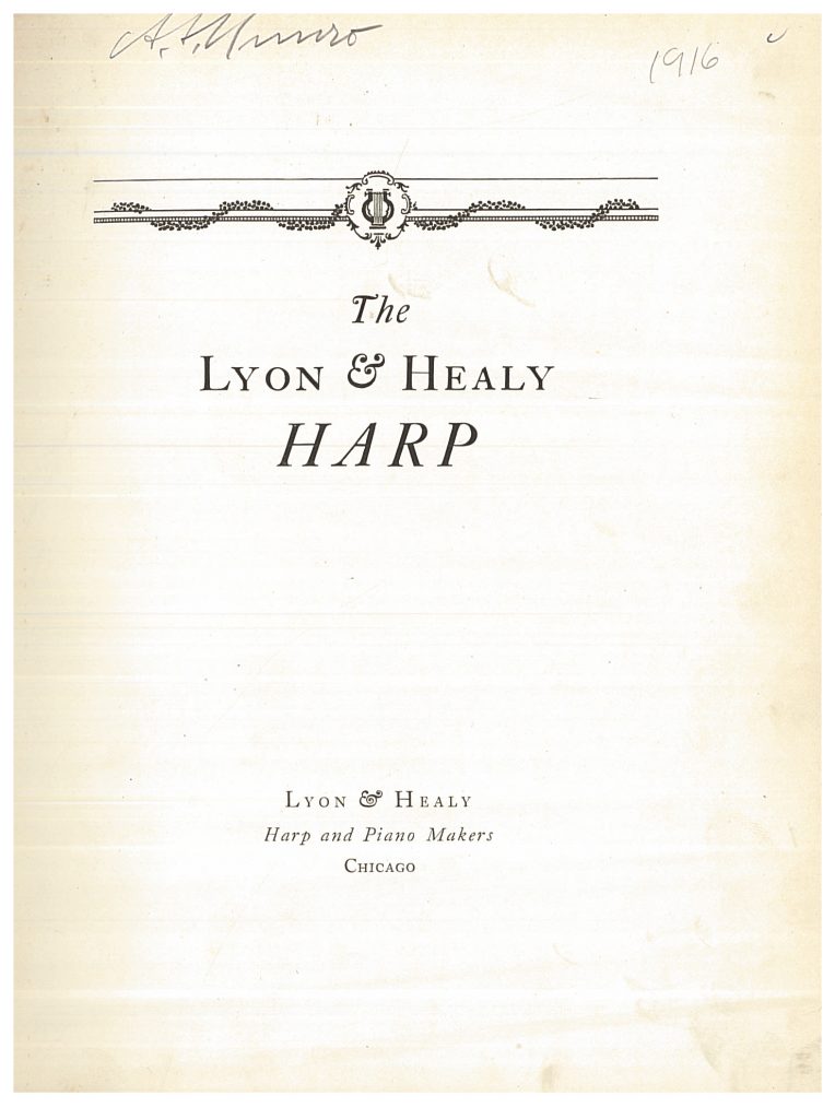 title page of Lyon & Healy Harp trade catalog