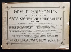 This image features the cover of Geo. F. Sargent's illustrated catalogue and price list for 1886. 