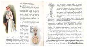 lady wearing a brooch-watch and No. 8811 watch with Fleur de lis brooch and "swivel pendant" (left page) and "swivel pendant" as shown on a brooch-watch (right page)