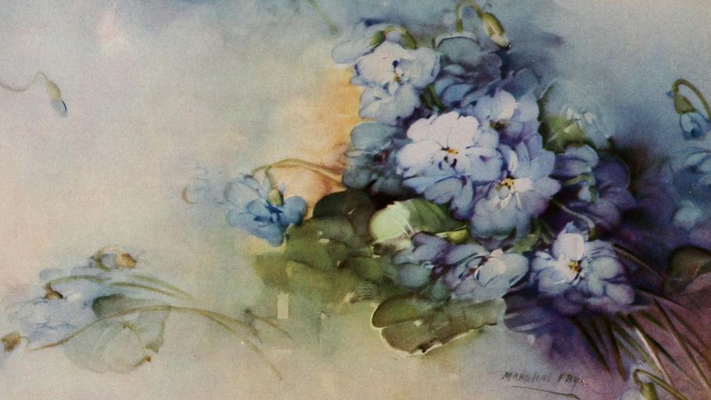 watercolor of violets