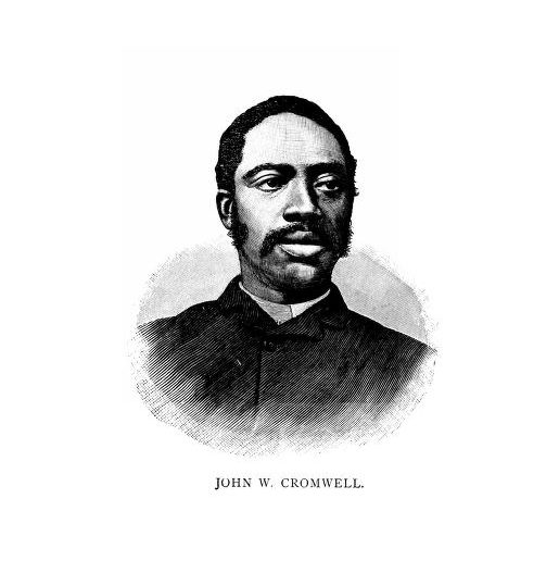 Black and white engraved portrait of John Wesley Cromwell