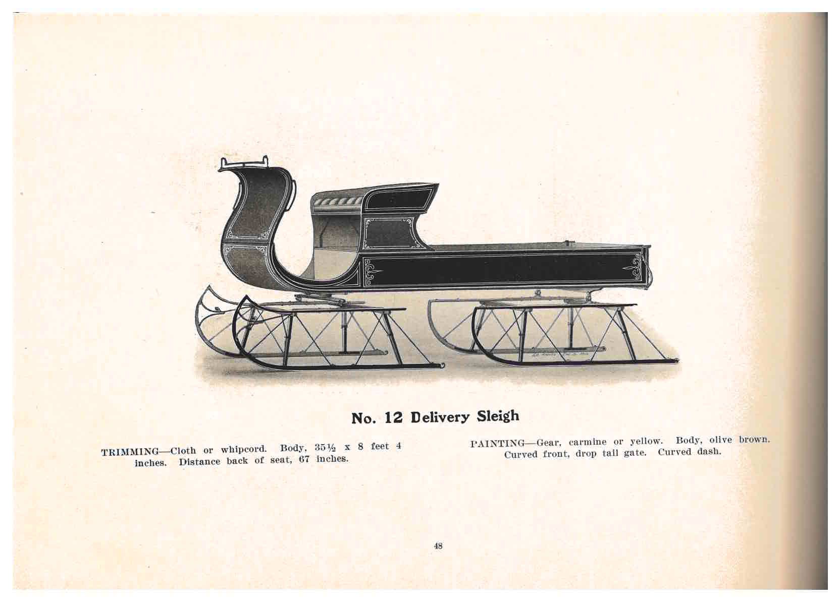 Delivery Sleigh with one seat row and storage area behind seat