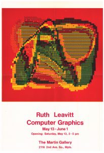 Poster for Ruth Leavitt exhibition at the Martin Gallery, May 13 to June 1, no year provided.